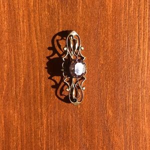 Petite vintage pink glass brooch